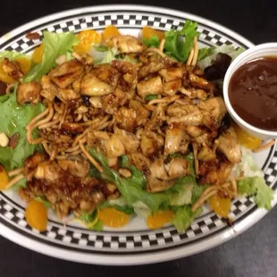 This is our very popular and tasty Large Oriental Salad with ginger sesame dressing