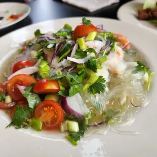 Noodle salad with shrimp