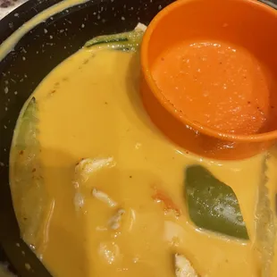 Panang Curry - I did take a portion out but just showing the watery consistency