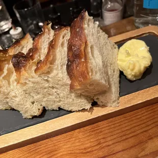 Freshly Baked Focaccia: handmade salted butter from Normandy