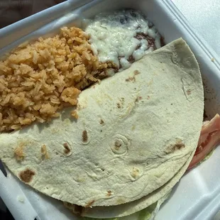 Beef quesadilla lunch $11