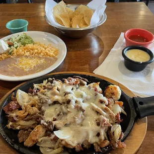 Alambres with a side of shrimp