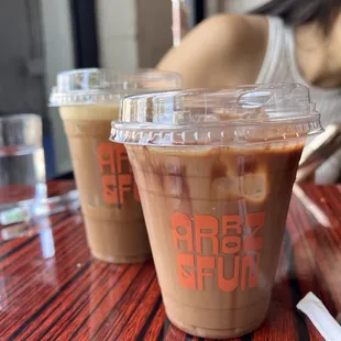 two cups of iced coffee