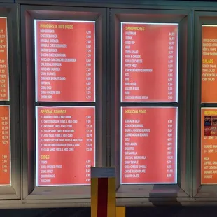 Menu as of March 2024