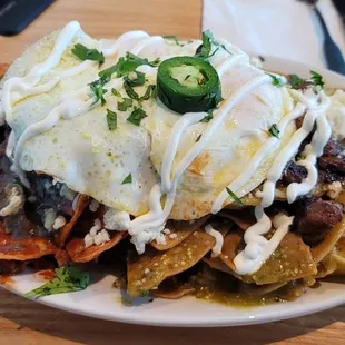 Chilaquiles with steak
