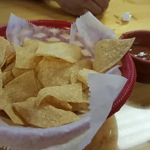 Fresh chips and salsa.