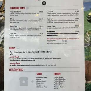 a deer and a menu