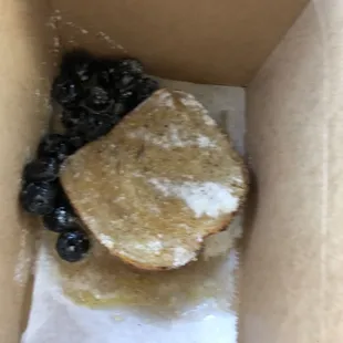Cold toast with honey and berries thrown in.