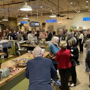 The buffet for finger food at this 200 people gathering was amazing, tasty and delicious!