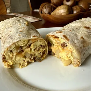 Sausage Breakfast Burrito.