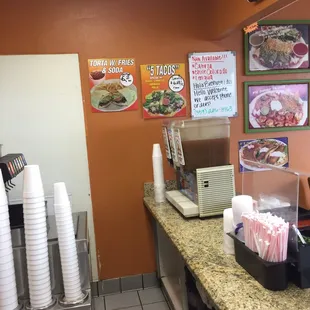 a restaurant counter