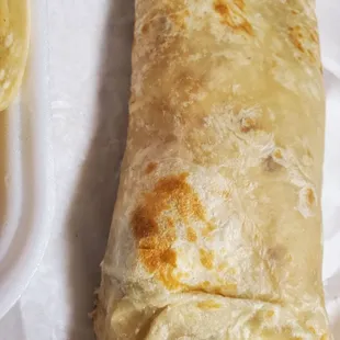 Bean Burrito in a tasty homemade tortilla.