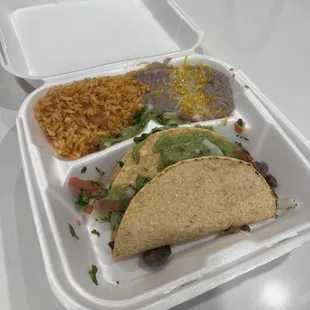 Two asada taco plate