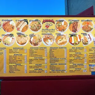 The drive thru menu. No frills. Authentic Mexican-Californian fast food.