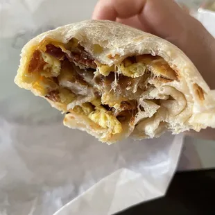 Bacon breakfast burrito