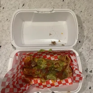 Hair in shredded beef taquitos.