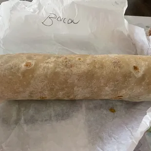 Bacon breakfast burrito