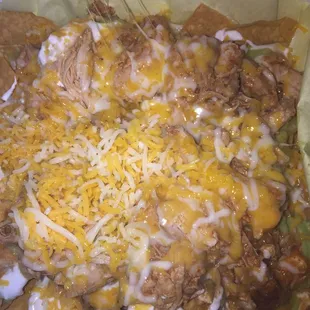 Chicken Nachos--mmmm, so good! Around $10