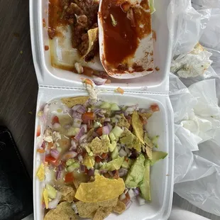 The remains of a thoroughly enjoyed ceviche tostada. I don't like onions so...