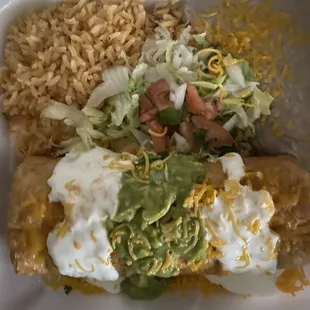 Chimichanga w/rice and beans