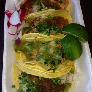4 Shredded Chicken Tacos for only $3.99. !