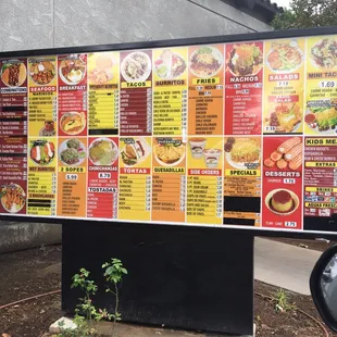 Drive through window menu