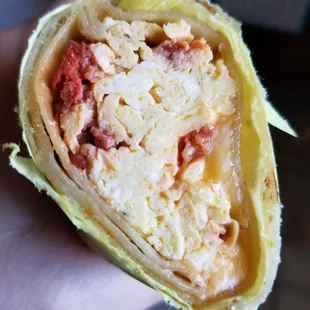 Chorizo breakfast burrito