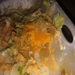 Cheese not even fully melted in my cheese enchilada .. gross. Hard not melted . 3. Two Cheese Enchiladas Combination Plate