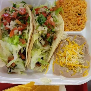 Tacos beans and rice