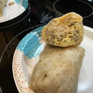 Steak breakfast burrito
