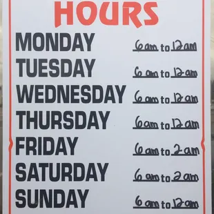 a business hours sign