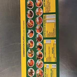 a menu for a mexican restaurant