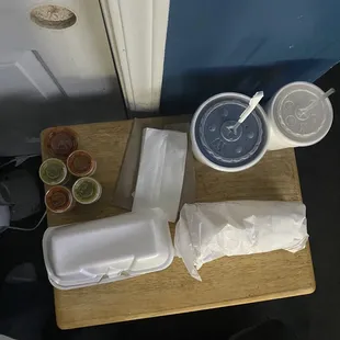 Asada Burrito. Side of Fries and a Large Diet Pepsi.