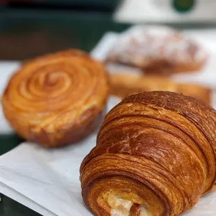 Ham and cheese croissant and kouign amann