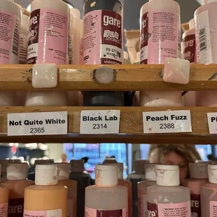 Swatches of the color and the paint