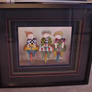 Small painting highlighted with color core mats