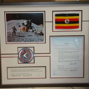 This little flag went to the moon and then to Uganda.