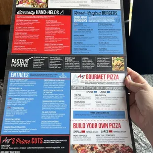 Wide variety menu