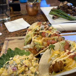 Bang bang taco &amp; steak with asparagus