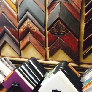 Hand sewn leather frames and 700+ different matte choices.