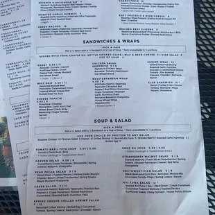 Lunch &amp; Dinner Menu (front) August 2021