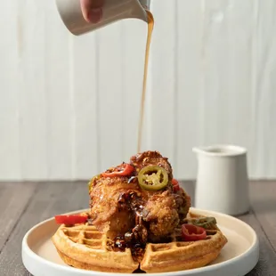 famous brunch chicken &amp; waffles!