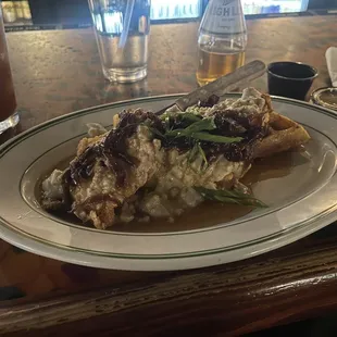 a plate of food on a table