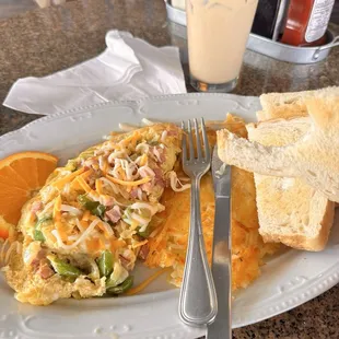 This is the Denver omelette with a iced macchiato