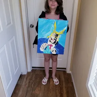 All might from my hero academia! My daughters first time drawing him.