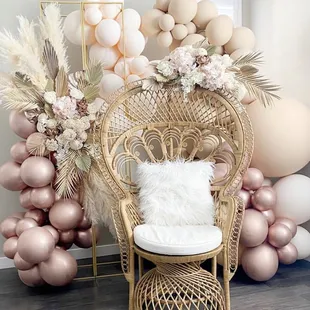 Our New Peacock Chair will look so cute in your Bridal/Baby Shower Photos. Available for rental September 1, 2020.