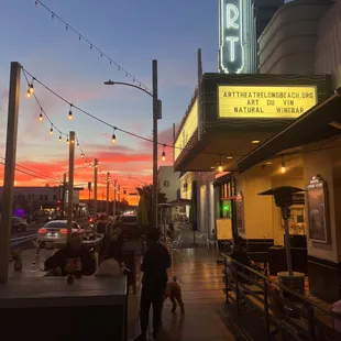 Stunning view outside the wine bar with the Art Theatre and Retro Row in the background