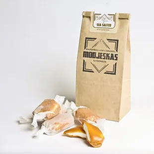 Modjeskas: Marshmallow wrapped in caramel and finished with Shell-Bee's bourbon-smoked sea salt. Our twist on a Louisville tradition.