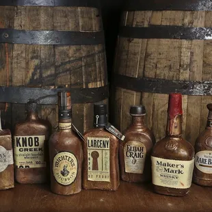 Our solid chocolate bottles from the 2015 Kentucky Bourbon Affair. These centerpieces highlighted the truffles we gave attendees.