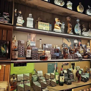 Different bourbons and whiskey